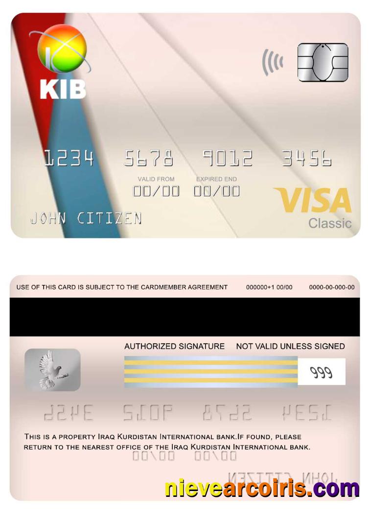 Iraq Kurdistan International Bank visa classic card